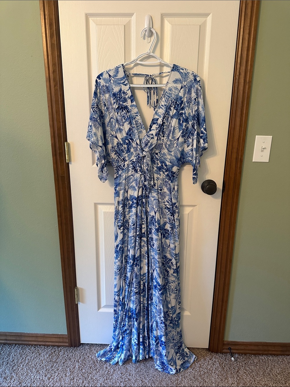 Baltic Born Blue & White Floral Wrap Jumpsuit